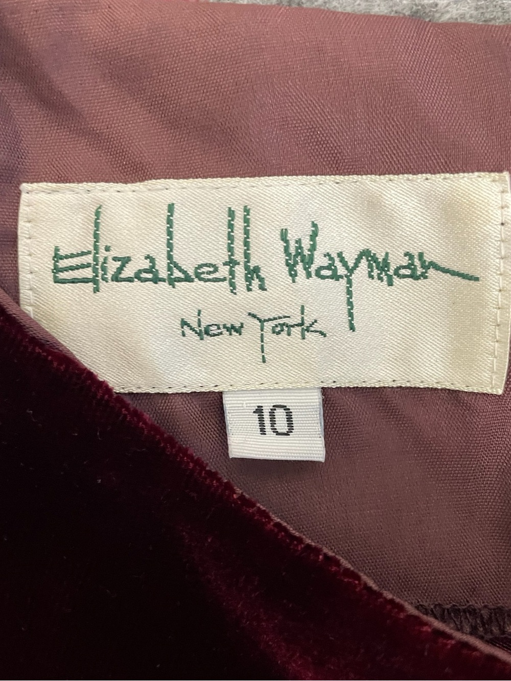 Vintage Y2K Elizabeth Wayman burgundy velvet silk bow mini dress whimsigoth S/M - Picture 9 of 12